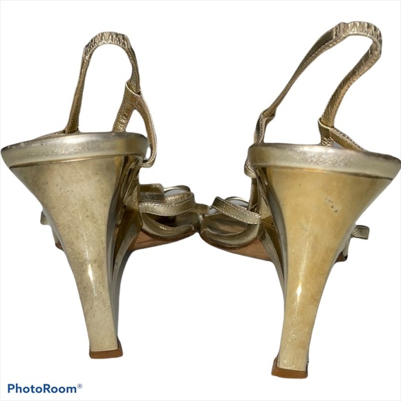 Kate Spade Gold peep toe Heels - Picture 5 of 7